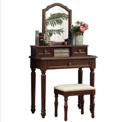 China Mortise and tenon to join structure solid wood bedroom dresser and stool for sale