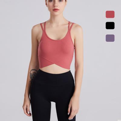 China Wholesale Solid Sleeveless Breathable Quick-drying Manufacturer Yoga Bra Fitness Girl Seamless Sports Clothes Sports Wear for sale