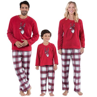 China 2021 Christmas Pajamas Family Breathable Cozy Pajamas Winter Cotton Kids Printed Custom Printed Matching Set for sale