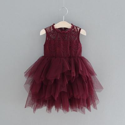 China 2020 Spring Summer Style New Anti-wrinkle Girl Lace Dress Dress Layered Tulle Fluffy Girl Dress Baby Clothes 2-6Y for sale