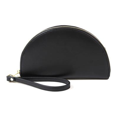 China Party Evening Clutch Handbag Half Moon Genuine Leather Clutch Bag With Strap for sale