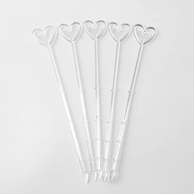 China Picosecond Picks Heart Head Plastic Clear Floral Card Holders for Weddings, Birthday Parties, Events, Decorations for sale