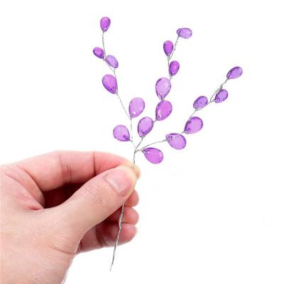 China Wedding Decoration DIY Artificial Bouquet Opens Acrylic Bead Drops Flower Branches Bead Sprays Wedding DIY Crafts for sale