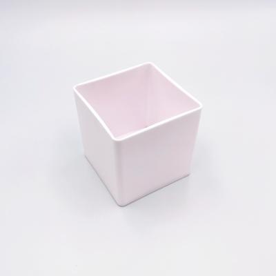 China Traditional Flower Acrylic Cube /Square Vases - Decorative Centerpiece for Home or Wedding - Unbreakable Plastic, White for sale