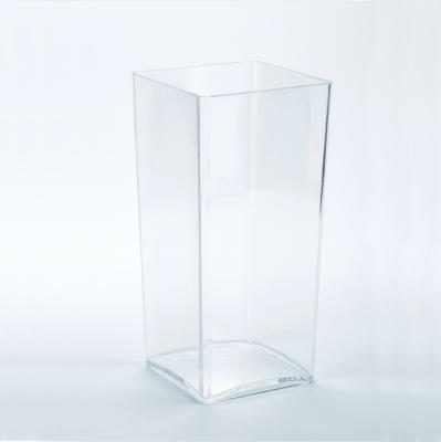 China Minimalist Acrylic Decorative Vase Centerpiece Clear Square Flower Tank Vase for Home or Wedding for sale