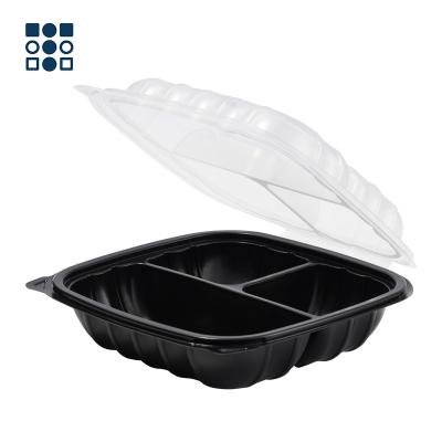 China Microwavable 3 Compartment Microwavable PP Food Safe Takeaway Plastic Storage Container With Lids for sale