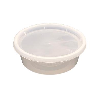 China Microwavable Disposable Food Packing Soup Containers 8 Ounce Plastic Food Storage Containers With Lids for sale