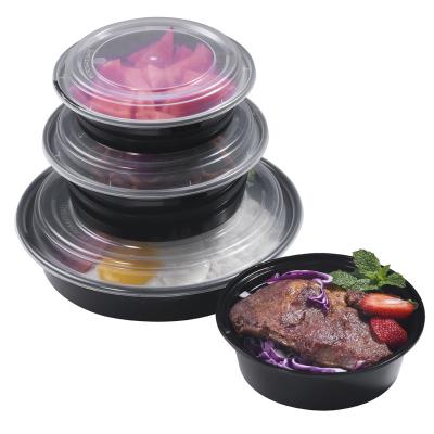 China 24oz 28oz 32oz 38oz 48oz 58oz Black Microwave Containers Food Pack Microwavable Container for sale