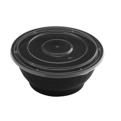 China Black Microwavable Disposable Noodle Soup Container Packaging Plastic Noodle Bowl for sale