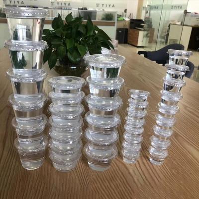 China Wholesale Single Wall Clear Plastic Disposable Sauce Container Disposable Plastic Cup With Lid for sale