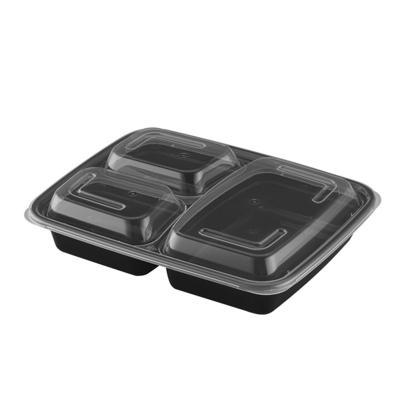 China Food Grade Clear Black Microwavable Disposable Microwave Takeout Food Container With Clear Lid for sale