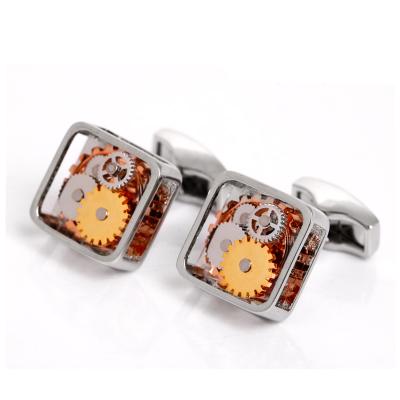 China Brass Functional Mechanical Cufflinks Watch Movement Cufflinks Wholesale for sale