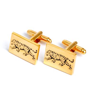 China Decoration.souvenir Men's Jewelry Cufflinks Animal Tiger Cufflinks Gold Plating for sale