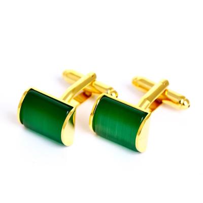 China Elegant Gold Plated ALLOY Cats Stone Cufflinks for sale