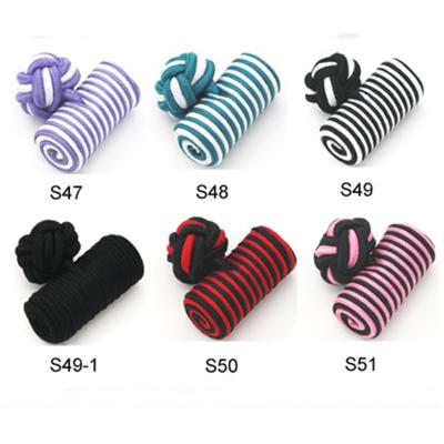 China Custom Wholesale Acrylic Cufflinks Silk Barrel Knot Elastic Cufflinks for sale