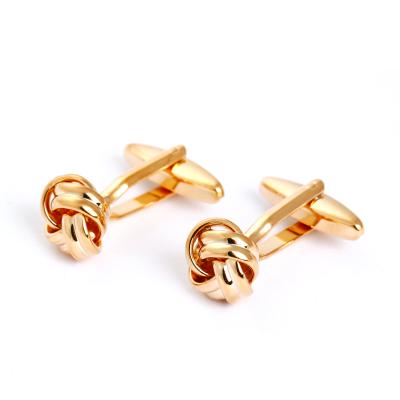 China ALLOY Fashion Jewelry 18k Gold Plated Cufflinks Metal High End Knot Cufflinks for sale