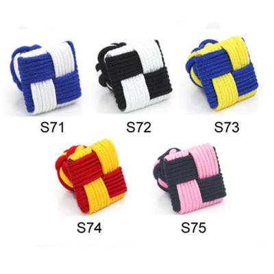 China China Supplier Acrylic Fabric Knitting Cufflinks Adjust Knot Cuff Link Elastic Silk Rope Cuff for sale