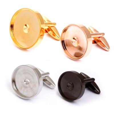 China Custom Stainless Steel DIY Design Stainless Steel Cuff Link Blanks For Cufflinks for sale