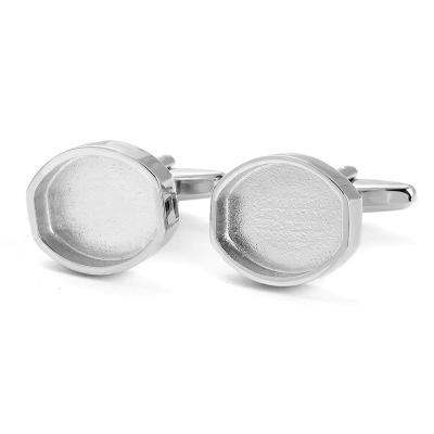 China Custom Made Small Hexagon Sliver ALLOY Round Cufflinks Cufflinks For Men for sale