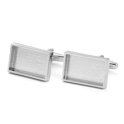 China Custom ALLOY Cufflinks Sliver Rectangle Cufflinks For Men for sale