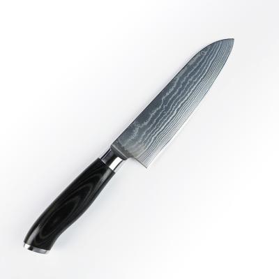 China Sustainable Home Professional 6.6inch Damascus Santoku Knife From Yangjiang With Micarta Handle for sale