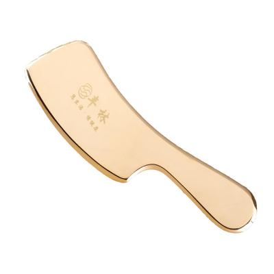 China Universal Back Cervical Legs Thorn Gua Sha Massage Tool Big Gua Sha Knife Metal Hand Held Brass Plate Body Massager for sale