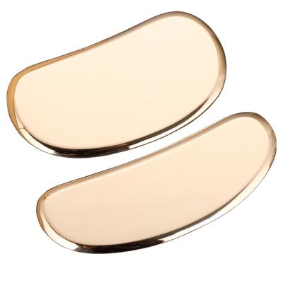 China Mini Body Guasha 100% Pure Copper Scraping Too Stainless Pad Curved Facial Massager Body Scraping Massage Tool Guasha De Acero for sale