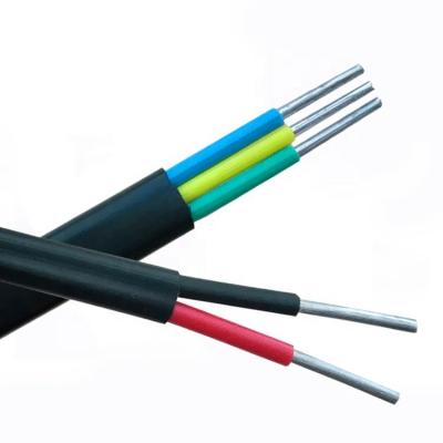 China 3 Core Electrical Wire Overhead Price 450/750V 2 PVC Insulated Sheathed 2.5 4 6 10 Square Mm Solid Core Flat Aluminum Power Cable BLVVB for sale