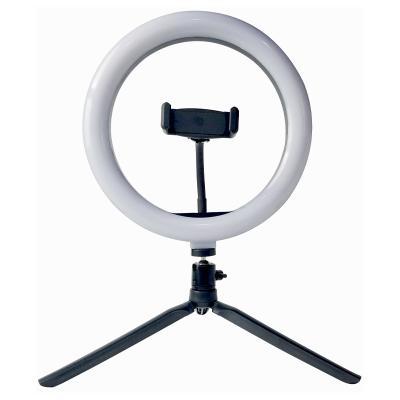 China 10 inch USB charging left selfie and chat desktop video tripod stand ring lighting light photographic lamp SKY-2698O for sale