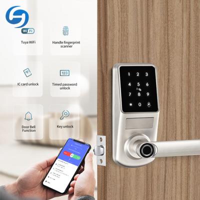 China Huiyou A290 Office/Home Apartment/Aluminum Alloy Silver Fingerprint Touch Open Smart Phone Remote Control Door Lock for sale