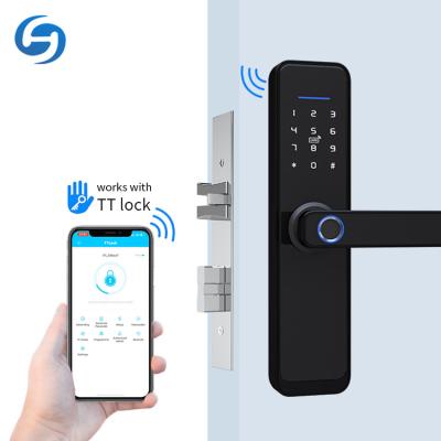 China Apartment Fingerprint WIFI tuya APP Control Password Digital Door Lock/Office/Home Huiyou X2 Smart Door Lock for sale