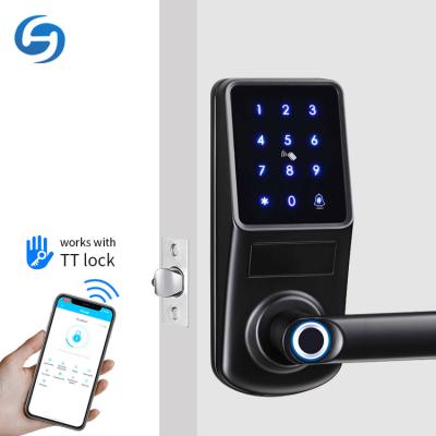 China Office/home ttlock Huiyou A290 GoldTuya App fingerprint numeric keypad apartment/electric deadbolt smart lock for sale