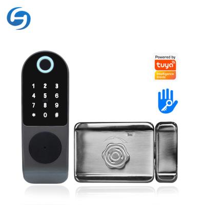 China Apartment/Huiyou GYLIC11 Desktop/Home Fingerprint Rim Keyless Electric Smart Digital Door Smart Keypad Lock for sale