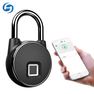 China Huihui P22 tuya APP Zinc Alloy Smart Keyless Mobile Phone Open Biometric Fingerprint Door Padlock for sale