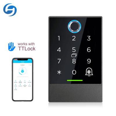 China Office/Home Huiyou K2 TTlock Smart Apartment Password Keypad/Fingerprint Card Reader Door Access Control for sale