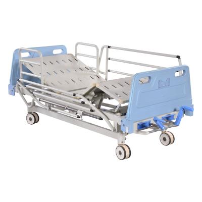 China 2 Functions ABS Head Panel Manual Two Crank Position Manual Hospital Bed For Hospital for sale