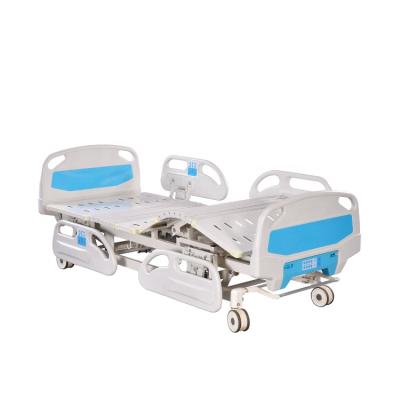 China Foldable Metal Hospital Bed Five Function Clinic Furniture Medical Nursing Patient Adjustable Hospital Bed for sale