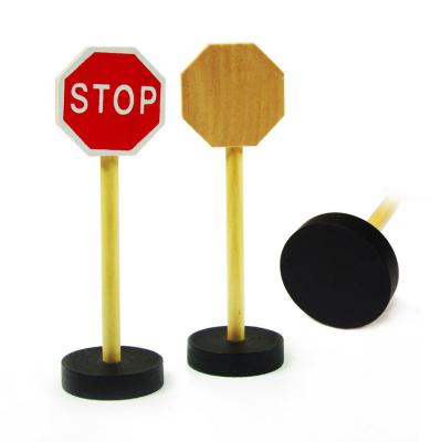 China Eco - Friendly Wooden Wooden Game Traffic Street Signs For Kids Children Toddlers for sale