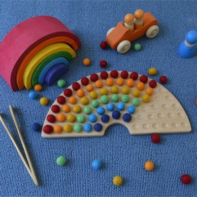 Китай Montessori Eco-Friendly Education Supplies Wooden Peg Board Beads Game Sorting Game Counting Board продается