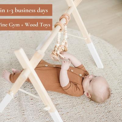 China Wooden Playground Montessori Baby Activity Gym and Baby Gift Nature Climbing Wooden Toys For Kids for sale