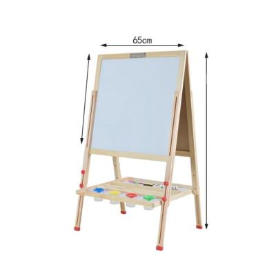 China STEAM Wooden Kindergarten Educational Wooden Toys Kids Learning Art Adjustable Wooden Easel for sale