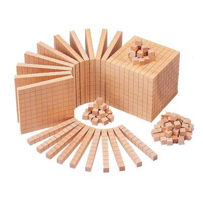 China Teaching Learning Toy Baby Toys Montessori Wooden Style Toy Volume Box With Educational Cubes and Type of Wooden Base Ten Block Set en venta