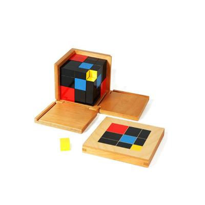 Китай Teaching Learning Toy Wooden Baby Sensorial Material Montessori Mathematical Toys Trinomial Cube Toys Puzzle Game Solution продается