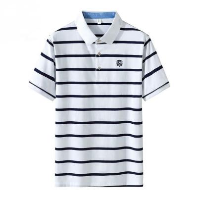 China Other New Men's High Quality Loose PoloCasual Male Casual Striped T-Shirts Fashionable Long Polo Shirts for sale