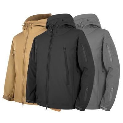 China Newest Waterproof Factory Breathable Shark Skin Softshell Jacket High Quality Tactical Jacket Plus Velvet for sale