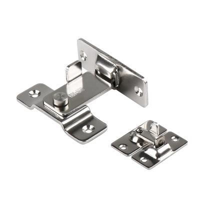 China Chinese Mini Sliding Door Lock 90 Degree Stainless Steel Door Bolt Special Shaped Right Angle Buckle for sale