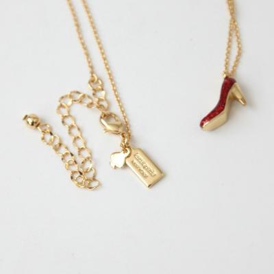 China Cute New Kate Fashion Alloy Colorful 18k Gold Plated Red High Heels Pendant Necklace For Girlfriend Women Jewelry for sale