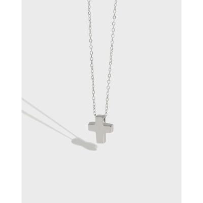 China Vintage High Quality S925 Sterling Silver Jesus Christ Christian Cross Pendant Necklace For Women Jewelry for sale