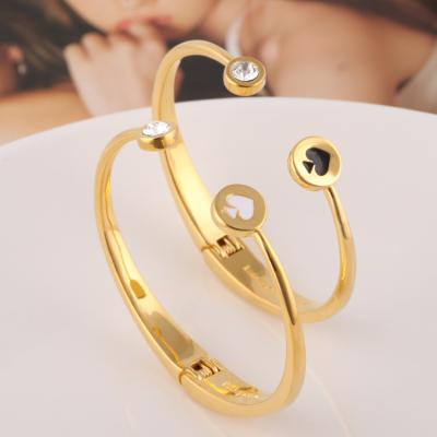 China CLASSIC Kate Unique Design Spade Heart Bracelet Gold Plated Women Bracelet With Zircon for sale