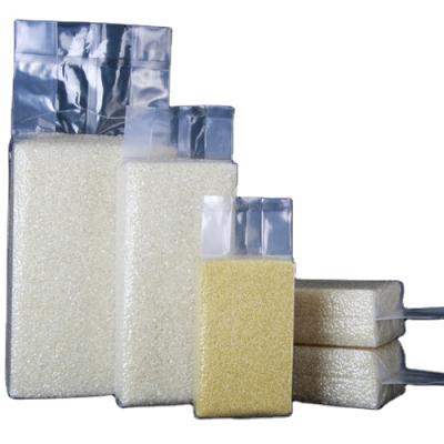 China Household Moisture Proof Storage Rice Brick Bag Food Vacuum Transparent Rice Bag for sale